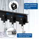 TOKPLNU Ceiling Curtain Track Curved Curtain Rail Wall Mount Flexible Bendable Curtain Track 20 Ft Black Sliding Track System Set for Bay Window, Room Divider