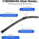 Silicone Windshield Wipers Replacement 26 and 20 Inch for Tesla Model Y Wiper Blades Accessories 2020-2024 (Set of 2) Top Lock