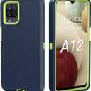 for Samsung Galaxy A12 case, Heavy Duty case,[ with Clip],[Shockproof] [Dropproof] [Dust-Proof] (Blue-Green)