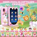 Kids Smart Phone S7 Upgraded, 3.97" Touchscreen Toddler Phone for Girls Boys, Dual Cameras Kids Phone with Learning Games, Music Player, Birthday Gifts for 3-10 Year Old Kids (Pink)