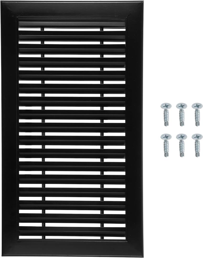 Aluminum Air Vent Cover (18" x 10") - Rectangle Ventilation Grille Louvered Ventilation Cover for Cabinet Closet Door Wardrobe HVAC Vent (Ducting Openings: 15.6" x 7.7"),Black
