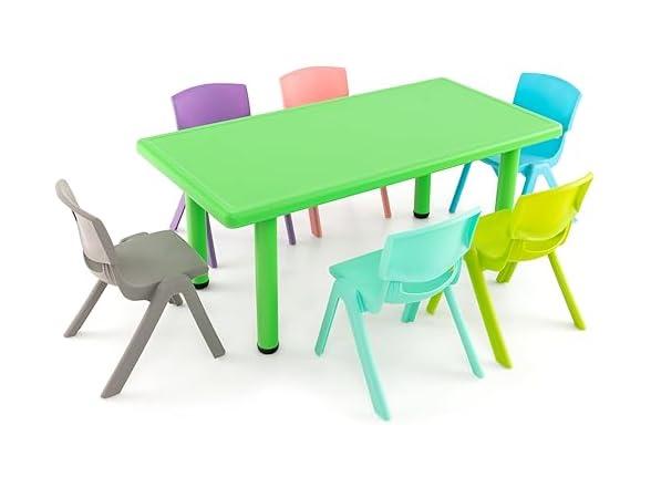 Axidou 48" L x 24" W Kids Table, 1-8 Year Old Toddler Activity Craft Table for Toddlers Home, Nursery, Classrooms - G-Multi