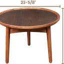 24 Round Coffee Table, Solid Oak Frame & Veneer Top, USA Grown Hardwood, Modern Living Room, Lounge Side Table (Single Large Piece)