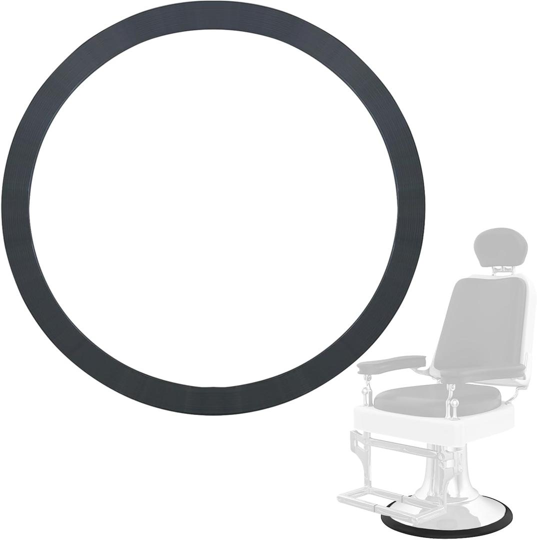 MoyRetty 26.77 Inch Salon Chair Floor Protector Ring, Rubber Base Gasket, Anti-Slip Protection for Hydraulic Styling Chairs, Preventing Hair from Hiding-Black