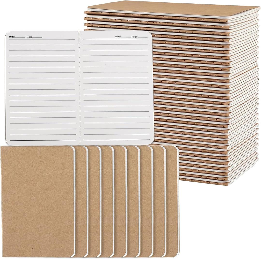 BESARME 60 Packs Mini Notebooks Bulk, Lined Pages Small Pocket Notebook Kraft Paper Prizes Classroom Gift Exchange End of The Year Gifts for Students