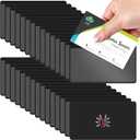 30 Pcs Magnetic Label Holders Pallet Rack 4 x 2.4 Inch Clear Business Card Holders with Magnet File Cabinet Labels Magnet for Metal Shelf Whiteboard Bins Office Gift (Black)