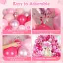 Pink Balloons Arch Kit 162pcs, Hot Pink Metallic Pink Shades of Pink and Confetti Balloon Garland Kit for Valentine's Day Birthday Wedding Princess Theme Engagements Baby Shower Party Decor