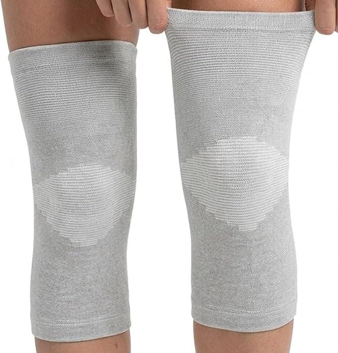 Onecompress - One compress Premium Rayon Derived from Bamboo Knee Sleeves For Women & Men Original 2-pack(Gray, Small(40-55KG))