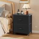 Nightstand Upgraded Small 2 Drawer Dresser End Table Bedside Furniture, 18 inches x 11.8 inches x 20 inches