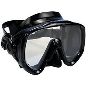 Ocean Owl Oversize Lens Ideal for Larger Faces Scuba Mask, Large Dive Mask, Snorkeling Mask (All Black)