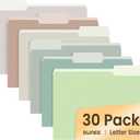 SUNEE File Folders, 30 Pack Manilla Folders 8.5 x 11, Colored File Folders Home Office School Supplies for Documents Files Paper, 6 Morandi Colors