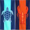 Genovega 2 Packs Oversized Terry Beach Towel 36 x 72 in Soft Extra Large Long Pool Swim Towels Clearance XL Big Travel Blanket Must Haves Vacation Essentials for Adult Turtle OrangeLobster