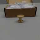 10 Pack Brushed Gold Cabinet Knobs 1-1/5 Inch(30mm) Single Hole Cabinet Pulls Round Kitchen Cabinet Knobs Drawer Knobs