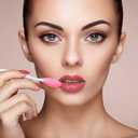 24 Pcs Silicone Exfoliating Lip Brush with Container, Double Sided Silicone Lip Scrubber Soft Cleaning Applicator for Plump Smoother Appearance (Mixed Colors)