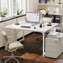 47 X 20 Inch Computer Desk, Power Outlets, USB-C, White, 48inch