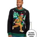 Tipsy Elves Light Up Ugly Christmas Sweaters for Men - Funny Holiday Pullover with LED Lights for Winter Gatherings - Men's Hilarious Black Lit Legend Christmas Sweater Size X-Large (Black)