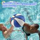 Seenelling 6 Pack Pool Basketball Size 3/4 Water Basketball Bulk with Pump Mini Ball Summer Pool Water Games for Indoor Outdoor Mini Ball Holder Waterproof Party Favors