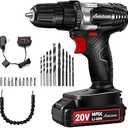AVID POWER 20V MAX Lithium lon Cordless Drill, Power Drill Set with 3/8-Inch Keyless Chuck, Variable Speed, 16 Position and 22pcs Bits (Black)