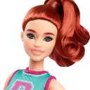 Barbie Fashionistas Doll #232 with Red Hair, Wearing Sporty B Jersey Top and Pleated Purple Skirt with Watch and Sneakers