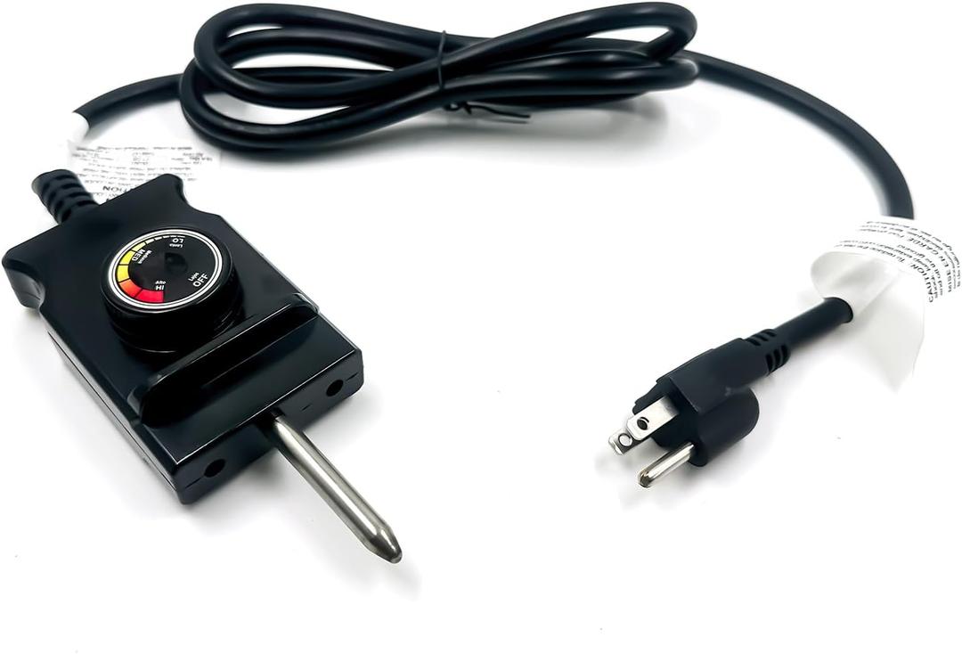 Adjustable Thermostat Controller Probe Cord Fit for Masterbuilt Electric Smoker Replacement Parts, 1.55 Inch Spacing Analog Plug for MB20070210 MB25075517, Compatible with Skillet and Griddle