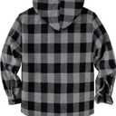 ZITY Men's Flannel Hooded Jacket Fleece Sherpa Lined Plaid Shirts Jackets Zip Up Sweatshirt Hoodies for Men with 4 Pockets, Large