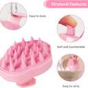 URTHEONE Soft Silicone Hair Scalp Massager Shampoo Brush for Wet Dry Oily Curly Straight Thick Thin Rough Long Short Natural Men Women Kids Pets Hair Care Tools（Pink