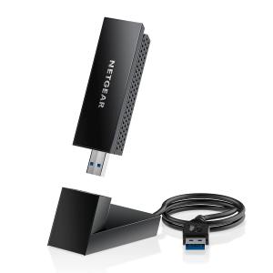 NETGEAR Nighthawk WiFi 6E USB 3.0 Adapter (A8000) - AXE3000 Tri-Band Wireless Gigabit Speed (Up to 3Gbps) - New 6GHz Band  Works with Any WiFi 6 or 6E Router Or Mesh System - for Windows PC