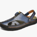 Mens Sandals Leather Closed Toe Outdoor Summer Anti-Slip Beach Sandals
size 46