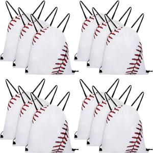 Frienda Baseball Drawstring Backpack Bag Baseball Drawstring Party Favor Bags for Gym Sports Teams(12 Pieces)