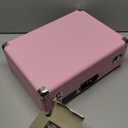 Vinyl Record Player with Built-in Speakers 3-Speed Vintage Record Player Bluetooth Portable Suitcase Turntable Belt-Driven LP Player Support RCA Output and Headphone Output (Pink)