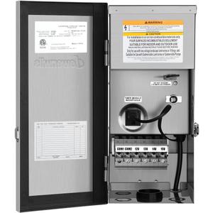 DEWENWILS 200W Multi-Tap Low Voltage Landscape Transformer, 120V AC to 12V/13V/14V/15V AC,Low Voltage Transformer for Landscape Lights, Outdoor Lights, Garden Lights, Stainlees Steel, ETL Listed