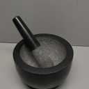 ChefSofi Extra Large 8 Inch 5 Cup-Capacity Mortar and Pestle Set - Black Polished Exterior - One Huge Mortar