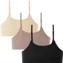 3PCS Cami Bras Unpadded Seamless Bralette Smooth Everyday Basic Sleeping Bra Sports Bra for Women Girls (XXL)