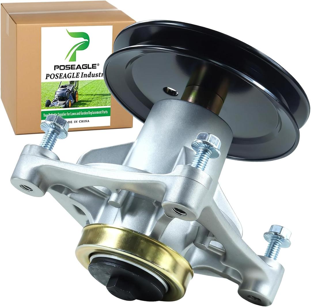 604214 Spindle Assembly with 603987 Spindle Pulley Replaces Hustler 604214 Spindle Assembly for 42 inch Hustler Raptor Deck Spindle 938589 933937 931741 935742 938498 937748 934786 Decks