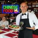 Chinese Food led Neon Sign LED Asian Food Business Neon Light Up Signs Wall Decor for Chinese Restaurant Decor (green and red)