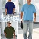 Neer 5 Pack Men's Oversized T-Shirts Loose Fit Gym Short Sleeves Drop Shoulder Tops Fashion Streetwear Workout Baggy Tees(Dark Blue, Light Gray, Army Green, Sky Blue, Denim Blue,XX-Large)