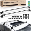 YHTAUTO 165LBS 52" Universal Roof Rack Cross Bars with 3 Pairs of Mounting Clamps Fit Vehicle W/Naked Roof, Adjustable T6063 Aluminum Window Frame CrossBars Anti-Rust for roof Width Less Than 51.2"