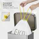 EKO 21 Gallon / 50-90 Liter,110 CountDrawstring Trash Bags, Extra-Strong Unscented Garbage Bags, Easy-Dispense Roll for Kitchen & Household Use, Resists Tears, Leaks and Punctures, Code G, White
