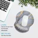 Ergonomic Designed Mouse Pad with Wrist Rest Hand Support Non Slip Rubber PU Base Wrist Mouse Pads Great for Gaming & Work (Wrist Marble Grey S)