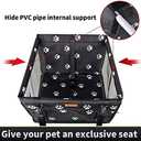 Dog Car Seat Puppy Portable Pet Booster Car Seat with Clip-On Safety Leash and PVC Support Pipe, Anti-Collapse,Perfect for Small Pets