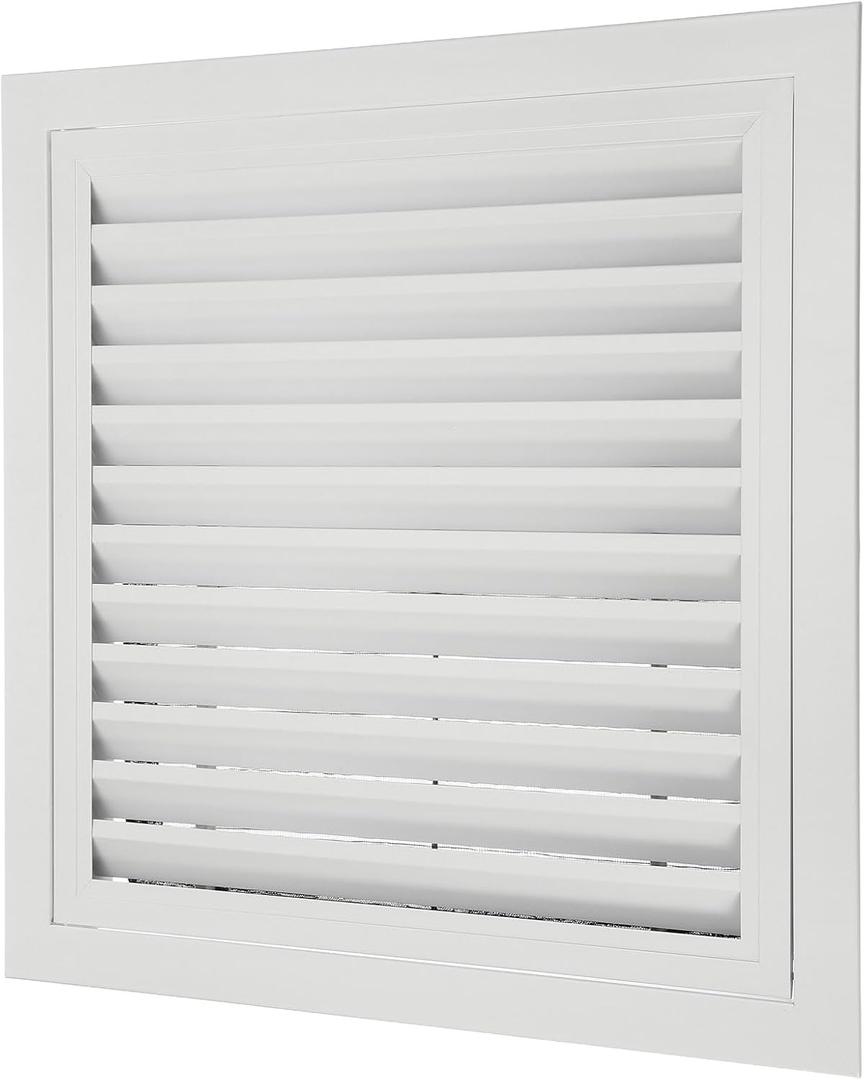 PATIKIL 18" x 18" Aluminum Return Grille, Return Air Vent Cover Linear Bar Removable Grille with Mesh Filter for Sidewall Wall Ceiling Floor HVAC System, White