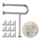 Toilet Support Rail 23.4X 28 Inch, Munzong Anti-Slip Chrome Handicap Grab Bar for Bathroom, Stainless Steel Knurled Safety handrails with Leg for Elderly Disabled Pregnant-1.25Tube