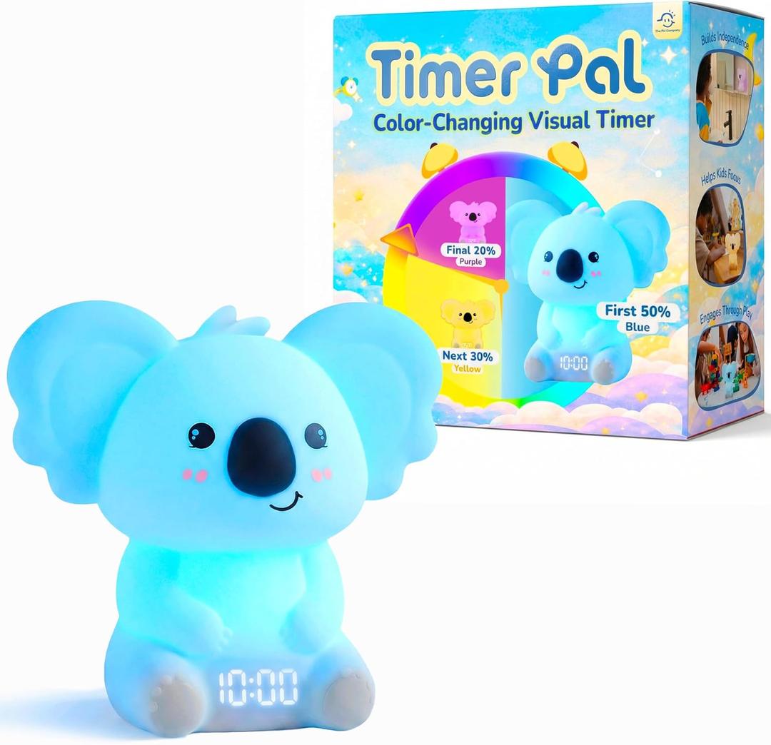 Koala Timer Pal Visual Timer for Kids/Adults with Audio Time Management Tool, Color-Changing Visual Countdown, Fun Adults/Kids Timer Visual for Classroom/Home/Calming Corner
