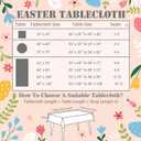 Hexagram Easter Tablecloth Rectangle 60 x 84 Inch, Easter Table Cloth Bunny Eggs Truck Tablecloths for Party Home Dinner Decor