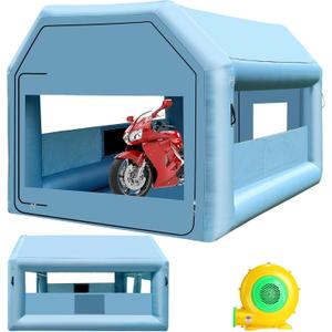 LVAOSTT Paint Booth 12.5x10x10FT Inflatable Paint Booth Portable Spray Booth Tent with Blower Air Filter System for DIY Spray Car Truck Motorcycle Garage Furniture Part Painting