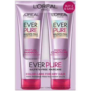 L'Oreal Paris Moisture Sulfate Free Shampoo and Conditioner Set, Hair Care for ColorTreated Hair with Rosemary Botanicals, EverPure, 1 Kit