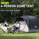 Happy Travel Camping Tent, 4/6 Person Dome Tents for Camping with Rainfly, Waterproof Clip Easy Setup Portable Family Tent with Mesh Windows, 20% More Headroom Backpacking Tents for Camping & Hiking