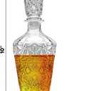 Whiskey Decanter  Elegant Liquor Decanter Set  Glass Liquor Bottle for Whiskey, Tequila and Brandy  Sophisticated Sparkling Design  Set of 2 Premium Decanters for Alcohol