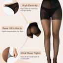 2 Pairs Women's Toeless Pantyhose - 20D Open Toe Sheer Tights Nylons Stockings with Control Top (Black, S)