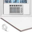 Window Air Conditioner Side Panels, 48" Extended Width Air Conditioner Surround Foam Insulation Panels for Indoor Window AC Units, Summer Winter Heat and Draft Window Seal Cover, White